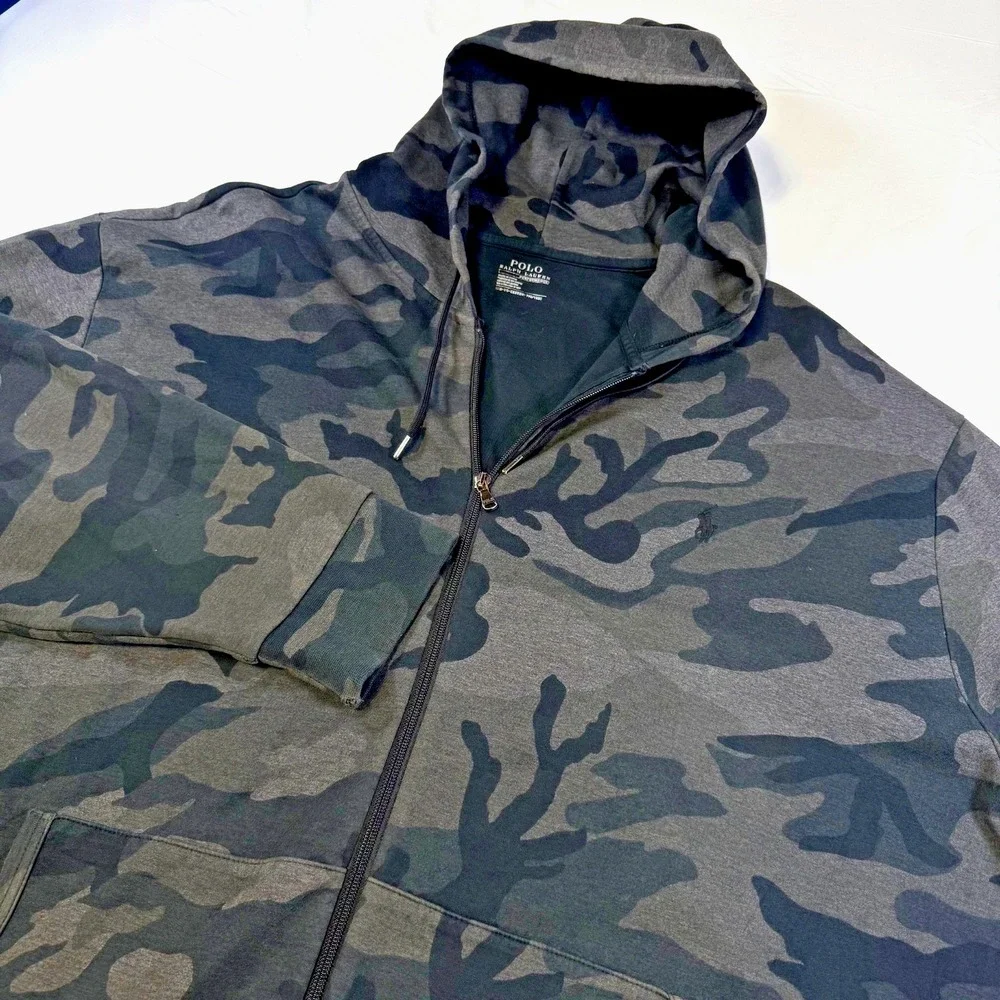 Polo Ralph Lauren Performance Full Zip Camo Hoodie Men's Big & Tall 5XB